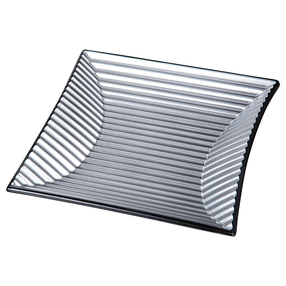 釣段皿 シルバー渕黒 [ 11.2×11.2×1.9cm ] ABS樹脂 | 松花堂 | おすすめ 人気 食器 業務用 飲食店 カフ..