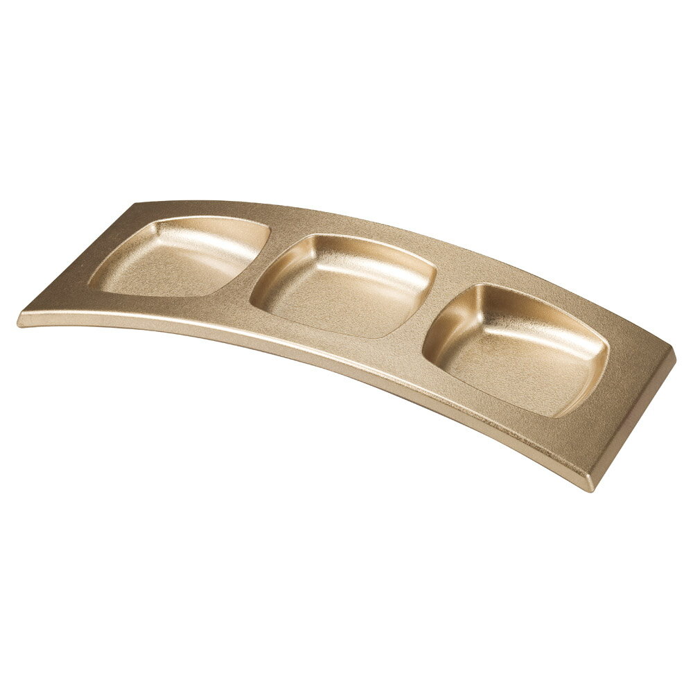 [A]3連珍味台 金煌石目塗（小） [ 24.5×9.3×3.5cm・穴内寸(小)6.2×6.2cm 140g ] ABS樹脂 | 樹脂製盛皿 | おすすめ 人気 食器 業務用 飲食店 カフェ うつわ 器 おしゃれ かわいい お洒落 可愛い ギフト プレゼント 引き出物 内祝い 結婚祝い 誕生日 贈り物 自宅 イベント