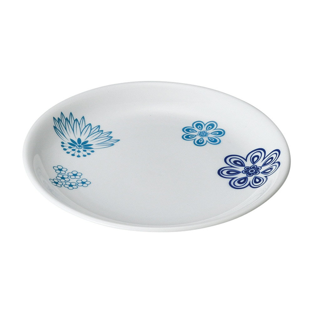 花紋 （青）12.5cm浅皿 [12.5 x 12.5 x 2.6cm 120g ] | 小皿 | おすすめ 人気 食器 業務用 飲食店 カフェ うつわ 器 おしゃれ かわいい お洒落 可愛い ギフト プレゼント 引き出物 内祝い 結婚祝い 誕生日 贈り物 自宅 イベント