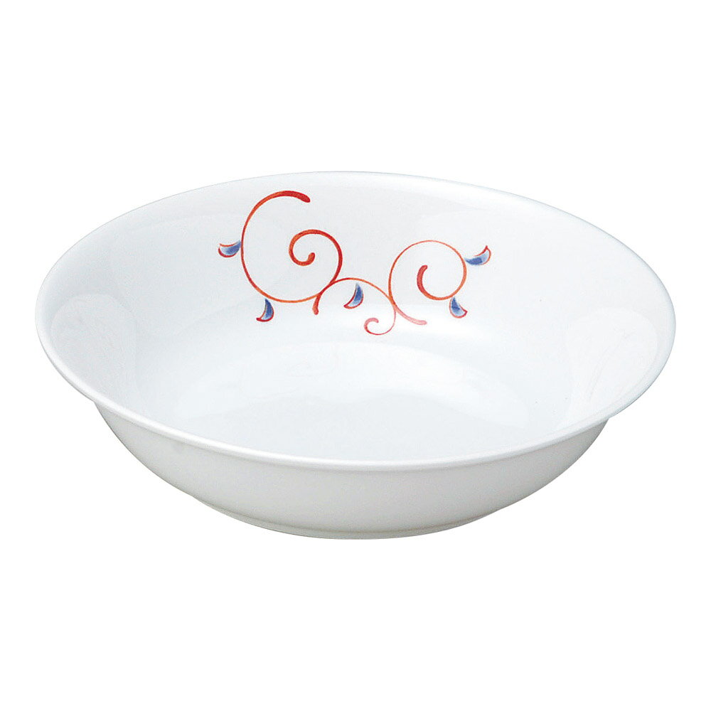 赤絵唐草 16cm丸深皿 [15.9 x 15.9 x 3.9cm 200g ] | 中皿 | おすすめ 人気 食器 業務用 飲食店 カフェ うつわ 器 おしゃれ かわいい お洒落 可愛い ギフト プレゼント 引き出物 内祝い 結婚祝い 誕生日 贈り物 自宅 イベント