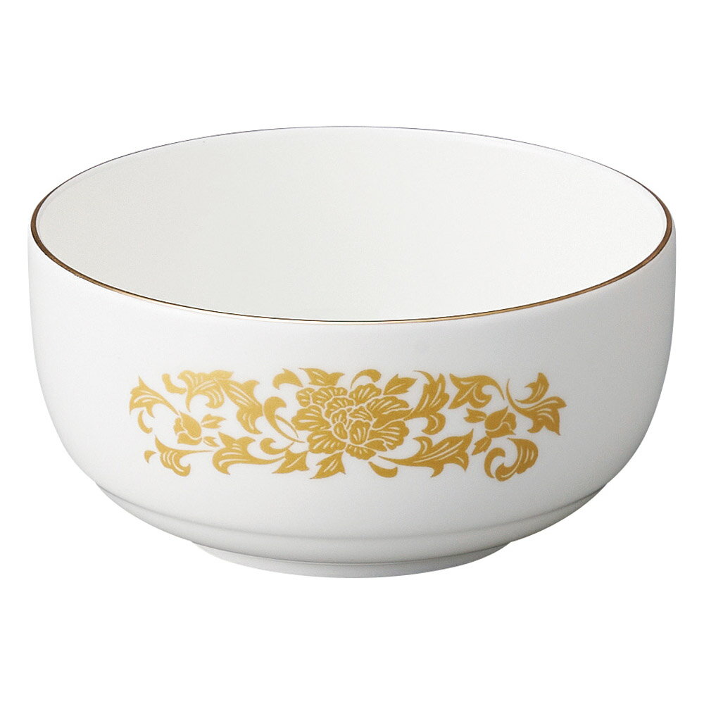 ボーンチャイナ 金彩唐草 ライス碗 [11 x 11 x 5.4cm 180g ] | 飯碗 | おすすめ 人気 食器 業務用 飲食店 カフェ うつわ 器 おしゃれ かわいい お洒落 可愛い ギフト プレゼント 引き出物 内祝い 結婚祝い 誕生日 贈り物 自宅 イベント