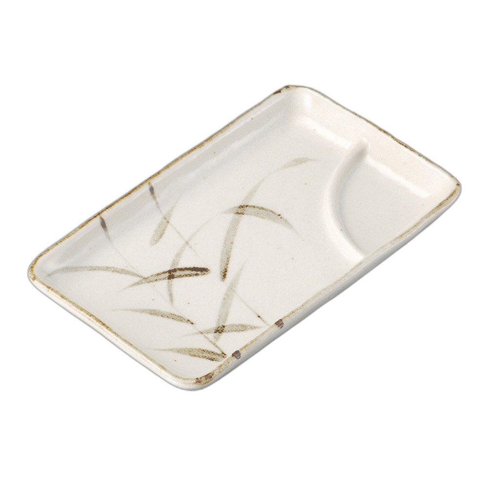 紅志野アシ7.0長角仕切皿 [20.3×12.5×2cm] | 食器 和食器 和皿 カフェ 料亭 業務用 贈答 プレゼント ギフト おしゃれ かわいい お祝い 開店 定食 セット