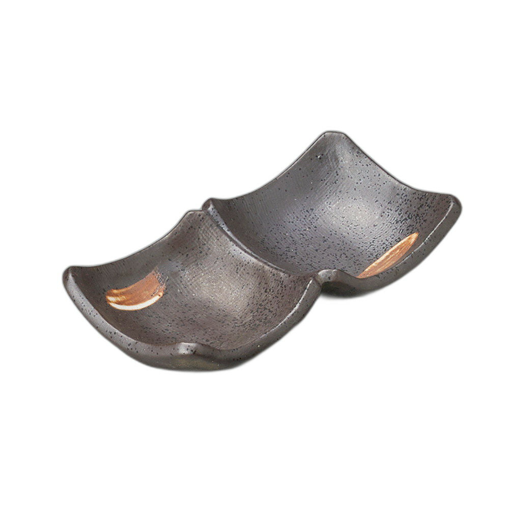 黒伊賀白ハケ2品皿 [15.7×3.2cm] | 食器 和食器 業務用 贈答 プレゼント ギフト おしゃれ かわいい お..