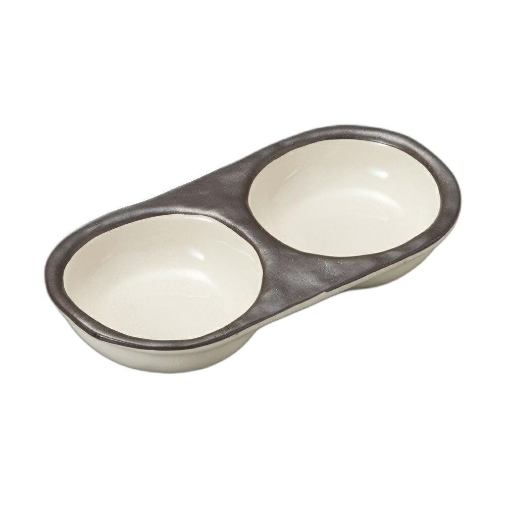 才(乳白渕黒)二品皿 [15.7×8×2.4cm] | 食器 和食器 業務用 贈答 プレゼント ギフト おしゃれ かわいい お祝い 開店 定食 セット 蕎麦屋 そば つゆ 薬味 猪口