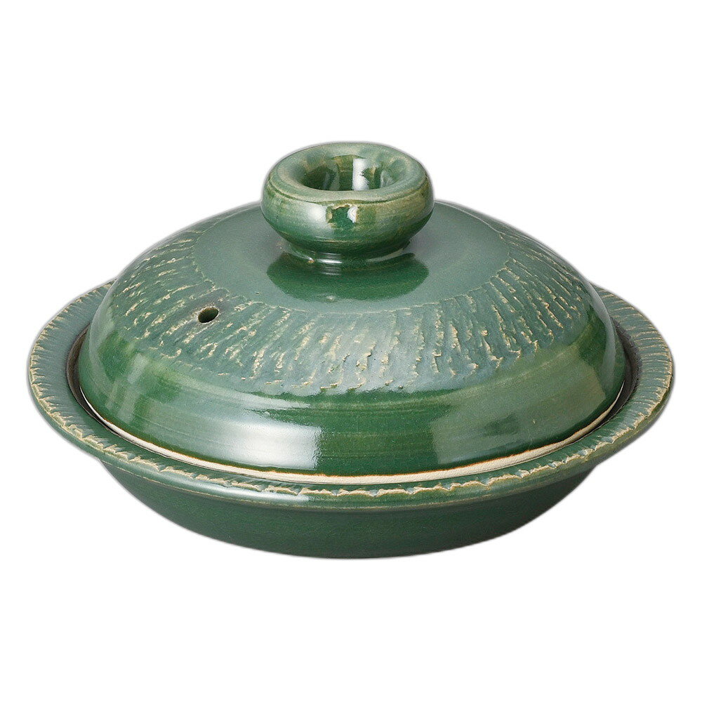 織部(手造り)7.5号丸鍋 [23×11.5cm・身4cm・700cc] | 業務用 贈答 プレゼント ギフト モダン おしゃれ かわいい セット ごはん ご飯 鍋 おでん