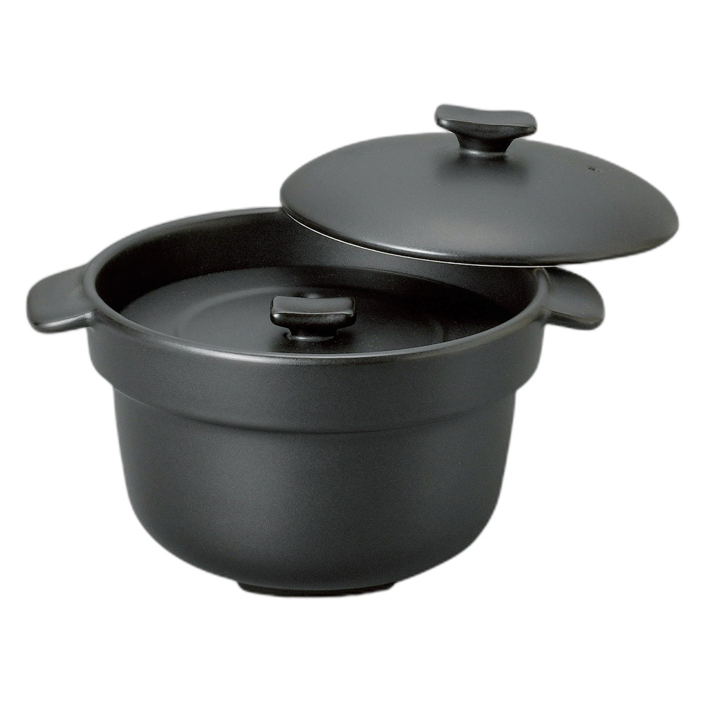 黒無地3合ご飯鍋 [20×15.5cm・身14.5cm] | 業務用 贈答 プレゼント ギフト おしゃれ かわいい セット ..