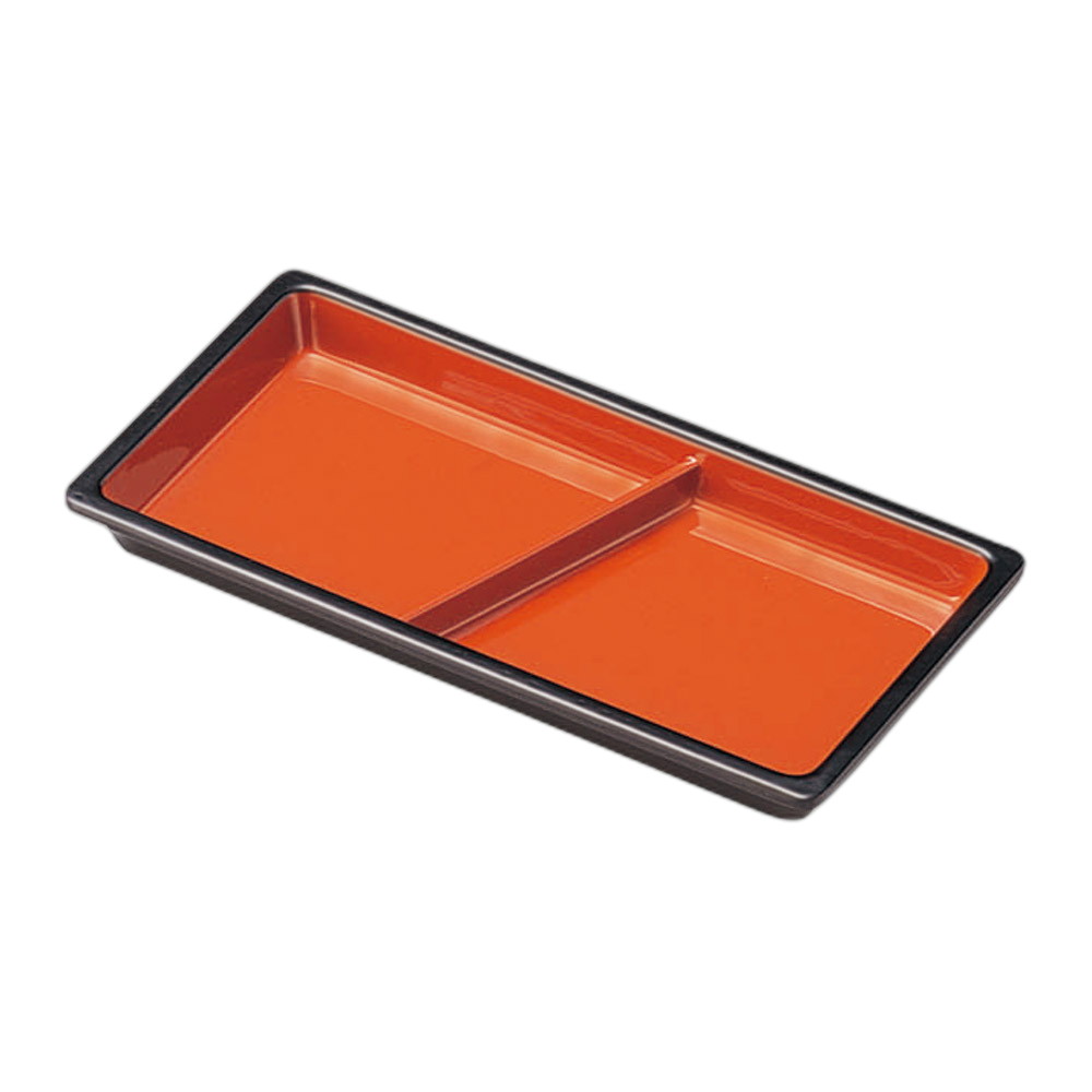 ABS二点薬味入れ朱天黒 [15.3×7.7×1.8cm] | 食器 和食器 業務用 贈答 プレゼン