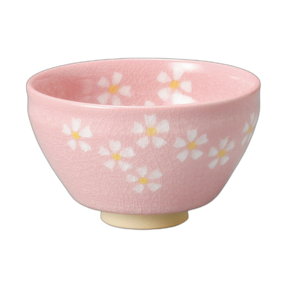 小花天目型ピンク小茶碗 [10.5×6.5cm] | 茶道具 茶道 裏千家 表千家 茶器 器 茶碗　抹茶茶碗 抹茶碗 お抹茶 稽古用 茶会 茶席 お点前 お土産 プレゼント ギフト 贈り物