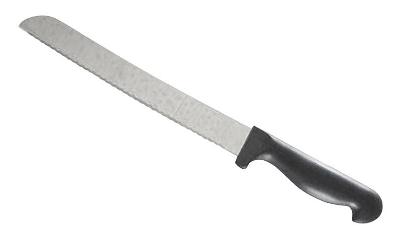 黒プラ柄 パン切りナイフ 20cm 30891 [全長：320mm] | 包丁 パン切り包丁 ナイフ スライサー 分割