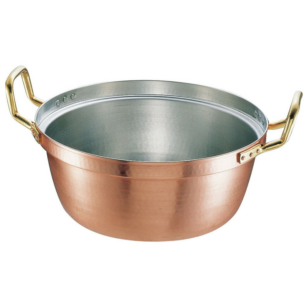 銅 円付鍋 両手(錫引きあり) 36cm [ 外径:370mm 深さ:150mm 8.9L ] [ 料理道具 ] | 厨房 食堂 和食 ホテル 飲食店 業務用