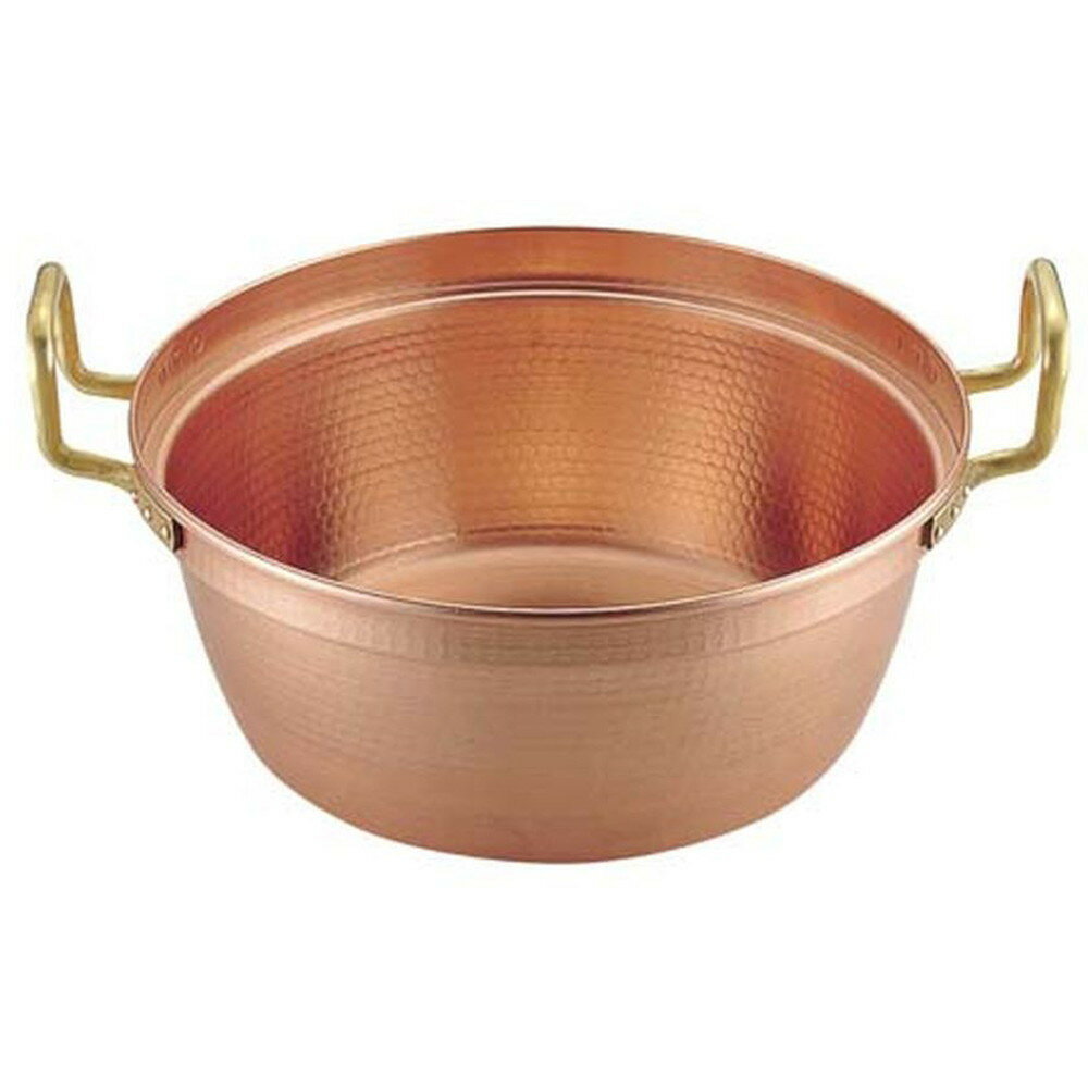 銅 円付鍋 両手(錫引きなし) 33cm [ 外径:340mm 深さ:148mm 7L ] [ 料理道具 ] | 厨房 食堂 和食 ホテル 飲食店 業務用