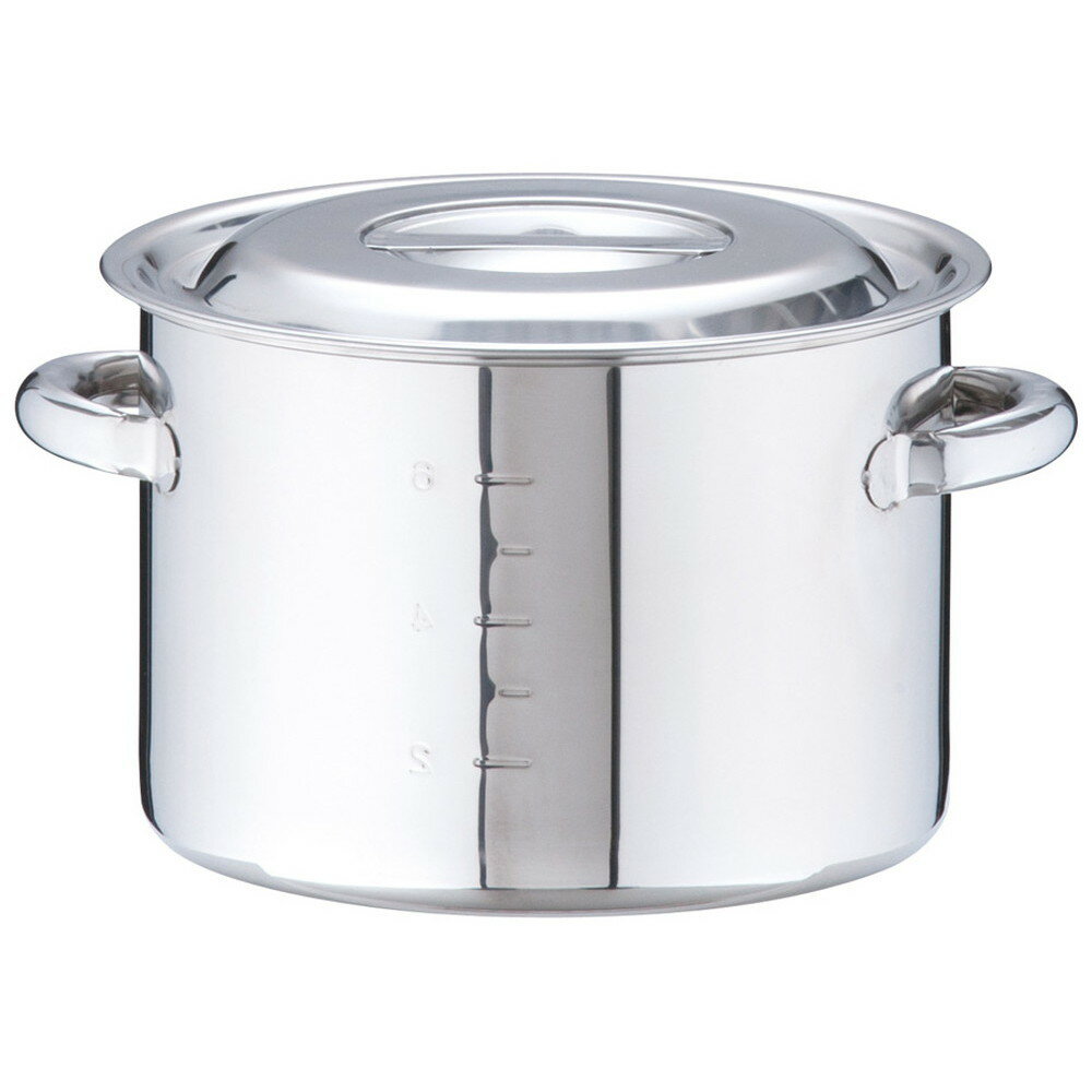 18-8 半寸胴鍋(目盛付) 24cm [ 内径:24cm 外径:256mm 深さ:170mm 7.5L ] [ 料理道具 ] | 厨房 キッチン 飲食店 ホテル レストラン 業務用