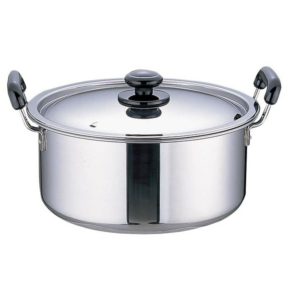 SAステンレス プラ柄 厚板実用鍋 27cm [ 外径:302mm 深さ:130mm 底径:234mm 約17.2L ] [ 料理道具 ] | 厨房 食堂 和食 ホテル 飲食店 業務用