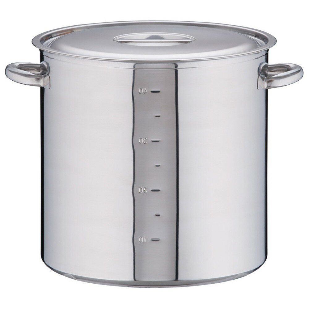 電磁モリブデン寸胴鍋 目盛付 39cm [ 内径:39cm 外径:412mm 深さ:390mm 44L ] [ 料理道具 ] | 厨房 キッチン 飲食店 ホテル レストラン 業務用