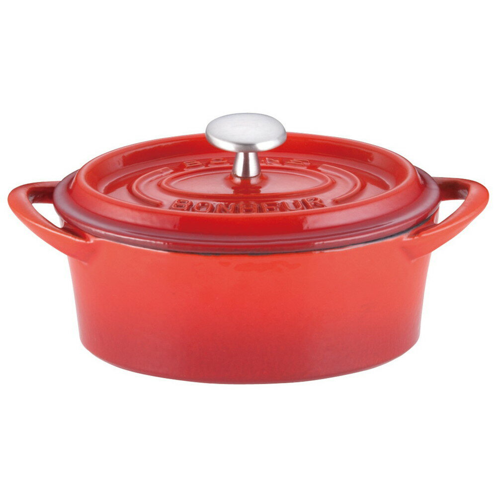 〜20 cm - ボン・ボネール ココットオーバル 14cm レッド [ (内寸)間口:140 x 奥行:97x 深さ:56mm550cc ] [ 料理道具 ] | キッチン 台所 料理 おしゃれ かわいい 自宅用 贈り物
