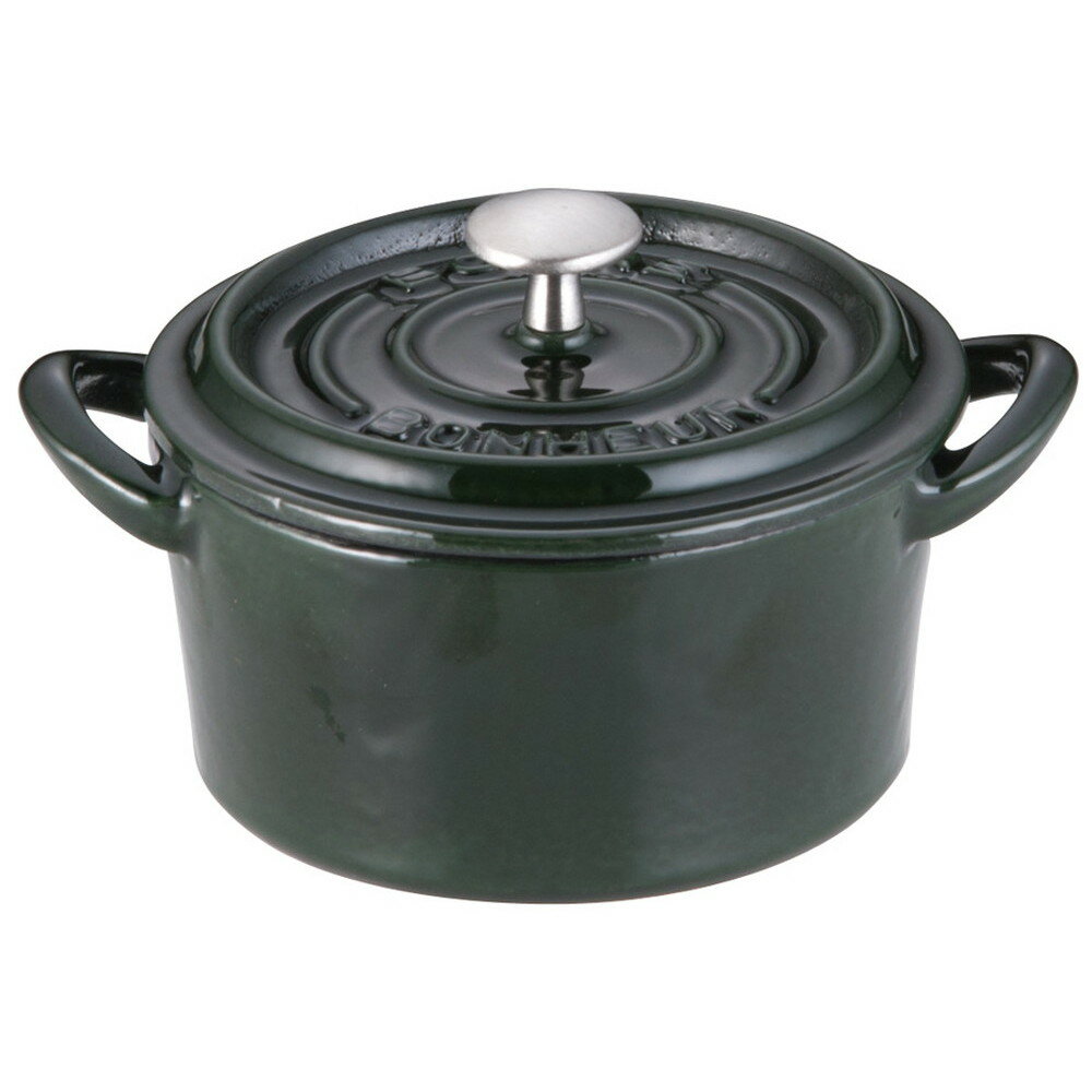 IH爐不適用 - ボン・ボネール ココット 9cm マジョリカグリーン [ 内径:90mm深さ:46mm底径:85mm270cc ] [ 料理道具 ] | キッチン 台所 料理 おしゃれ かわいい 自宅用 贈り物