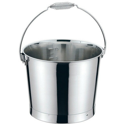 18-8プレスバケツ(目盛付)バネ把手 20L [ 内径:350 x 深さ:280mm 20L ] [ 給食道具 ] | 給食 社食 配膳..