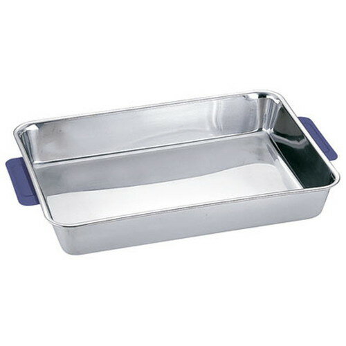 18-8 カラーハンドル角バット 18枚取 ブルー [ 間口(ハンドル含む):267(320) x 奥行:206 x H40mm ] [ ..