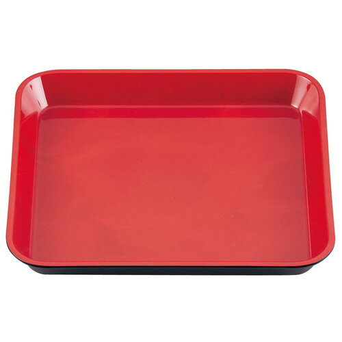 メラミン (大)デリカバット 黒内朱 1-121-7 尺0寸 [ 幅:300 x 奥行:280 x H34mm ] [ 料理道具 ] | 厨房..