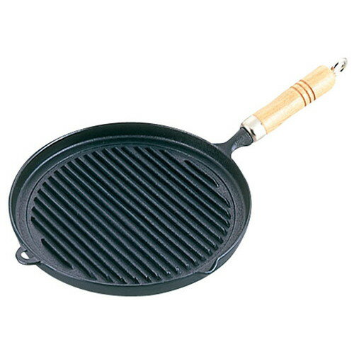 南部鉄 木柄グリルパン 23-029 [ 内径:240 x 深さ:20mm 質量:1.88kg ] [ 料理道具 ] | 厨房 キッチン ..