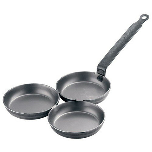 デバイヤー 鉄3連フライパン 5140-03 [ (内径:120 x 深さ:22)mm x 3 板厚:2.5mm 質量:1.1 ] [ 料理道具 ] | 厨房 キッチン 飲食店 ホテル レストラン 業務用