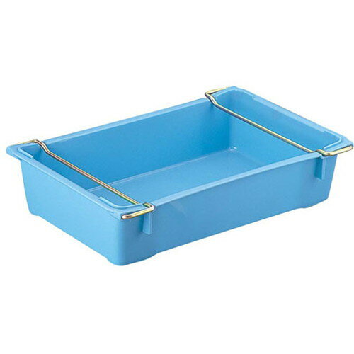 サンコー トロ函 ハンドル付 ブルー [ (外寸)幅:634 x 奥行:404 x H146mm 内容量:25.8L ] [ 店舗備品 ] | 飲食店 店舗 倉庫 保管 農業 漁業 業務用