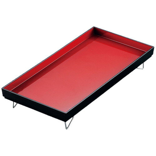 スクエアトレー P630 黒内朱 [ 間口:595 x 奥行:295 x H(脚使用時):45(97)mm ] [ 料理道具 ] | 厨房 キ..