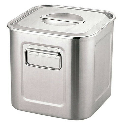 エコクリーンUK18-8深型角キッチンポット 21cm(本体内面ゼロクリア加工)目盛・手付 [ 内寸:(幅・奥行同サイズ)209 x 深さ:206mm 容量:8.6L ] [ 保存容器 ] | 飲食店 ホテル レストラン 厨房 社食 業務用