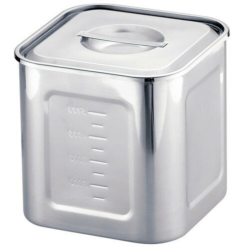 HACCP18-8深型角キッチンポット 18cm目盛付 [ 内寸:178 x 深さ:176mm 容量:5.3L ] [ 保存容器 ] | 飲食店 ホテル レストラン 厨房 社食 業務用