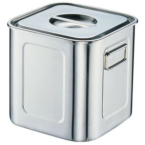 18-8深型角キッチンポット (手付) 36cm [ (内寸)幅:357 x 奥行:357 x 深さ:357mm 容量:46L ] [ 保存容器 ] | 飲食店 ホテル レストラン 厨房 社食 業務用