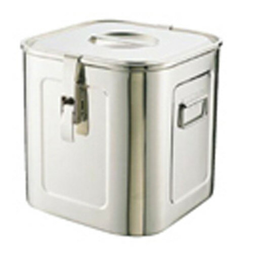 18-8パッキンフック付角キッチンポット(シリコンゴム) (手付) 27cm [ 内寸幅:268 x 奥行:268 x H267mm 容量:18L ] [ 保存容器 ] | 給食 ホテル ケータリング キッチンカー 業務用