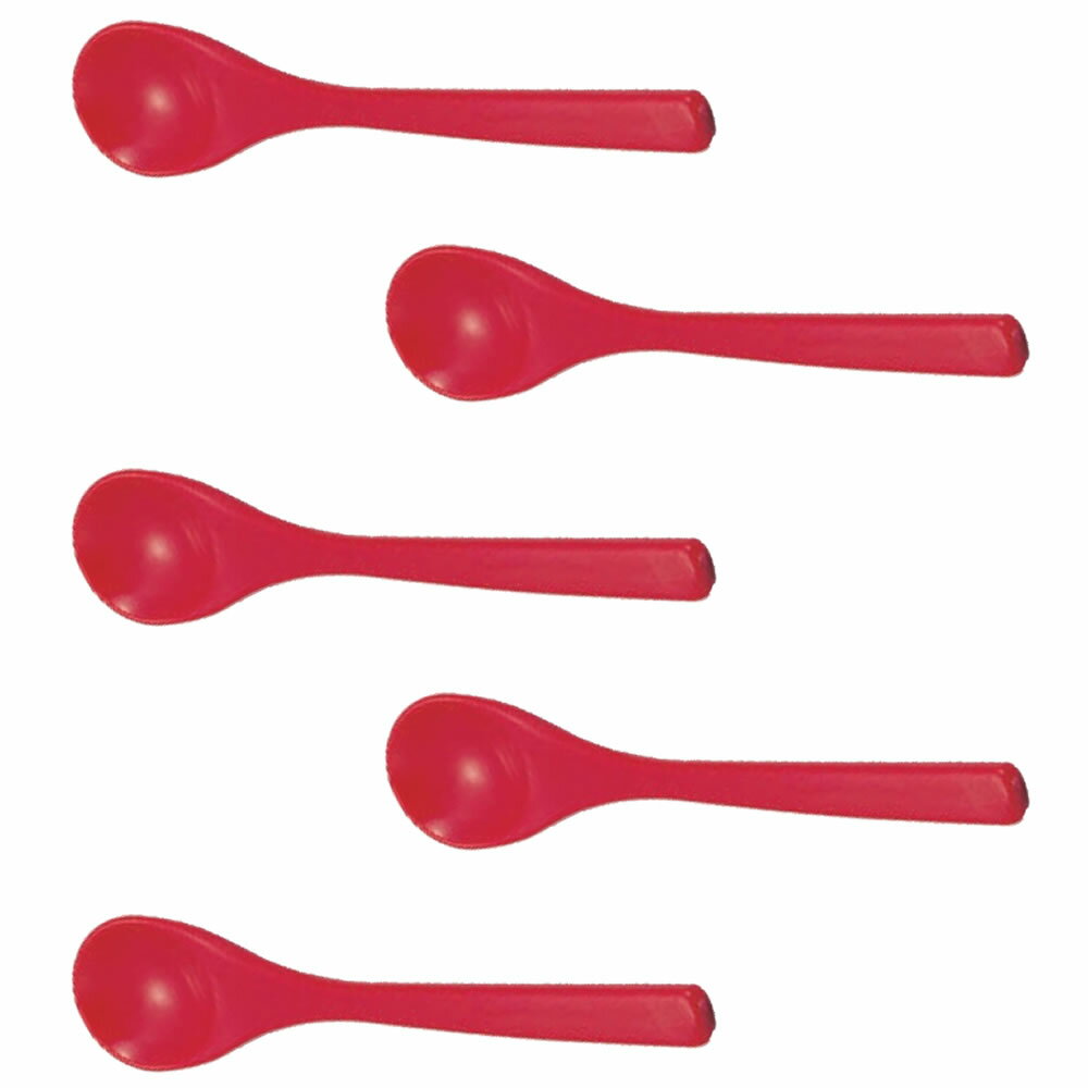 1000円ポッキリ 送料無料 茶碗蒸しスプーン赤 [13.1 x 2.7cm]　5本セット [13.1 x 2.7cm] ABS樹脂 (7-4..