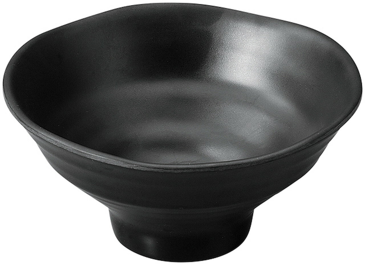 メラミンφ13.2細高台羽反丸鉢　黒マット [132×130×64mm] | SNS インスタ映え おしゃれ かわいい かっこいい 和カフェ おうちカフェ 器 食器 業務用 贈答 プレゼント ギフト シンプル モダン お祝い セット 軽い 割れない