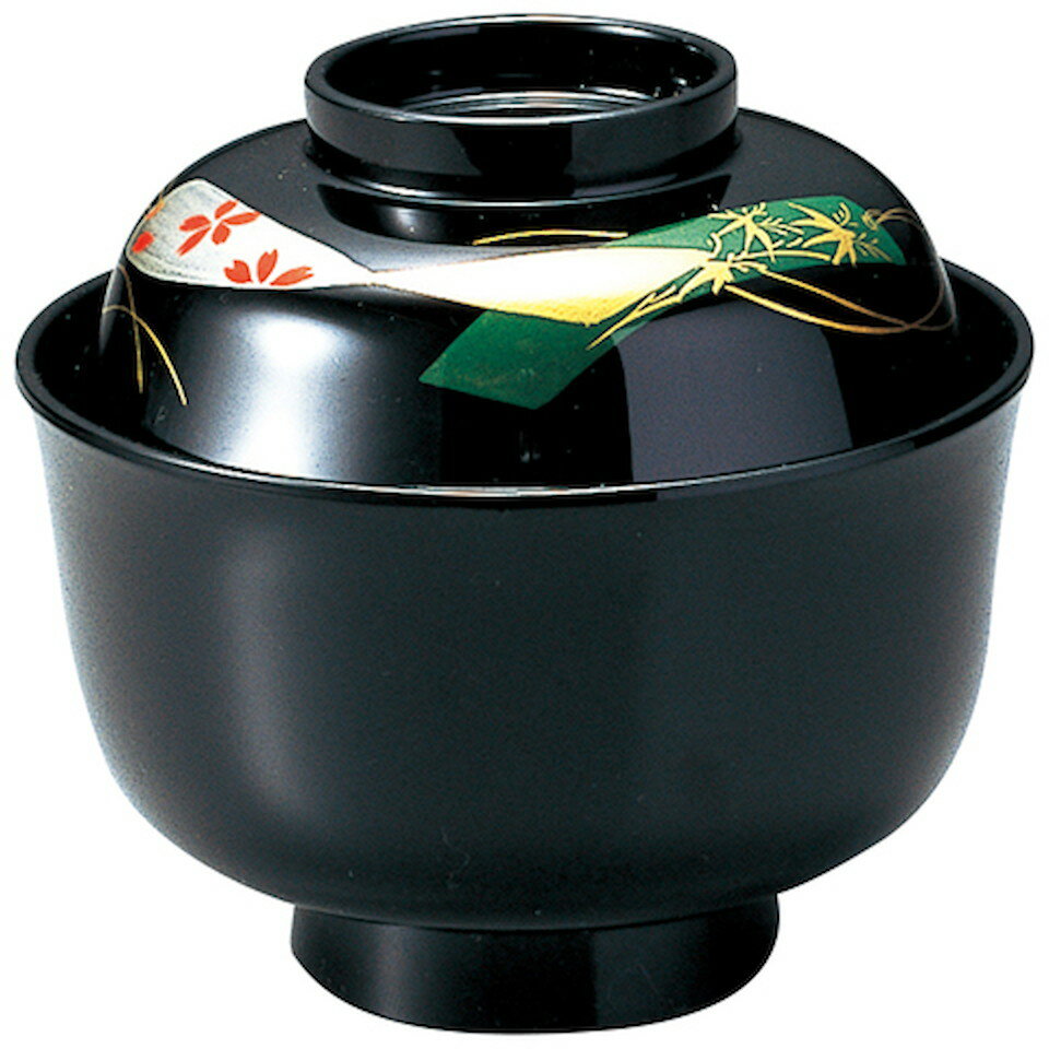 3.7寸羽反吸物椀 黒短冊 [Φ111×102mm 145g] | おすすめ　業務用　モダン　おもてなし　食洗器可