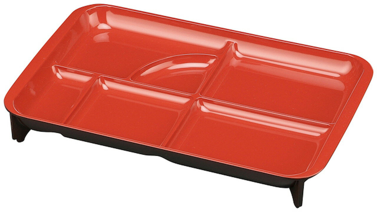 尺2ランチプレート 朱塗 [375×247×45mm 406g] | SNS インスタ映え 懐石料理 会席料理 器 食器 業務用 オードブル 松花堂 お洒落 上品