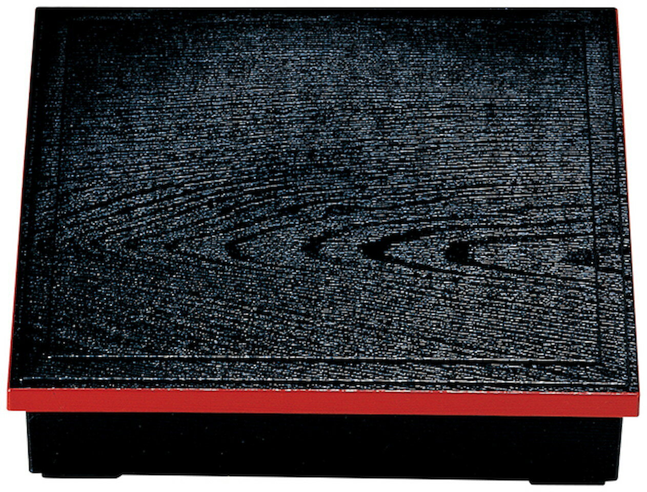 [商品名]8.5寸松花堂　黒渕朱（内塗無）(蓋親)[素材]A(ABS樹脂)[寸法]260×260×65mm 720g結婚式のお返し、母の日のプレゼント、退職祝いなど、さまざまな場面でご利用いただけます。陶器の専門問屋が厳選した、プレゼントやギフトにピッタリな逸品です。[260×260×65mm 720g] A(ABS樹脂) 日本 ●耐熱温度／60℃以下●衝撃に強いので割れにくく、耐久性に優れ塗料の密着も良好。●食器洗浄機を使用すると変形する場合があるためお避けください。一部の商品はメーカーよりお取り寄せとなりますので、納期が前後することがございます。あらかじめご了承ください。商品によっては手造りのため、写真と色・かたちが若干異なることがございます。われものですので丁重に梱包させていただいておりますが、ご質問などございましたらお気軽にお問い合わせください。ご注文に関する注意事項は 【こちら】ご購入前にご確認ください。