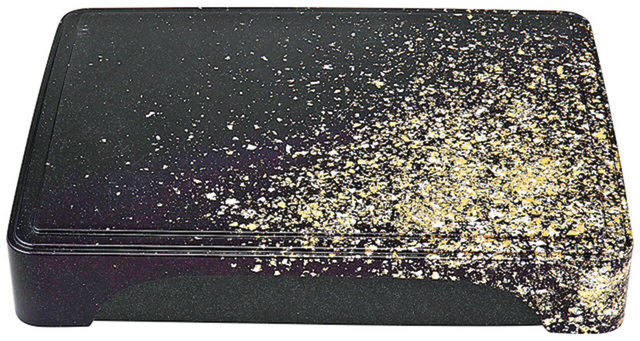 尺1箱膳　箔舞踊内黒 [332×243×64mm 1186g] | SNS インスタ映え 懐石料理 会席料理 器 食器 業務用 オードブル 松花堂 お洒落 上品