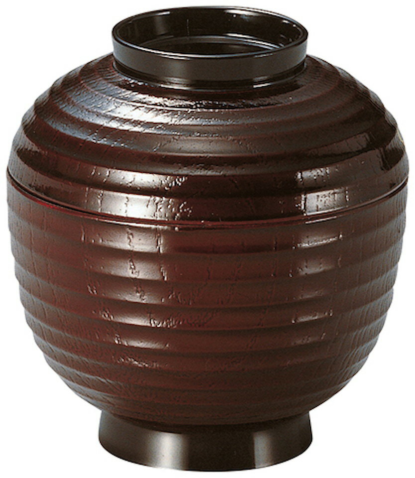 堤灯木目小吸椀(蓋親) 溜内黒 [93×99mm 83g 260cc] | SNS インスタ映え おしゃれ かっこいい カフェ 和カフェ おうちカフェ 業務用 贈答 プレゼント ギフト お祝い セット お椀 椀