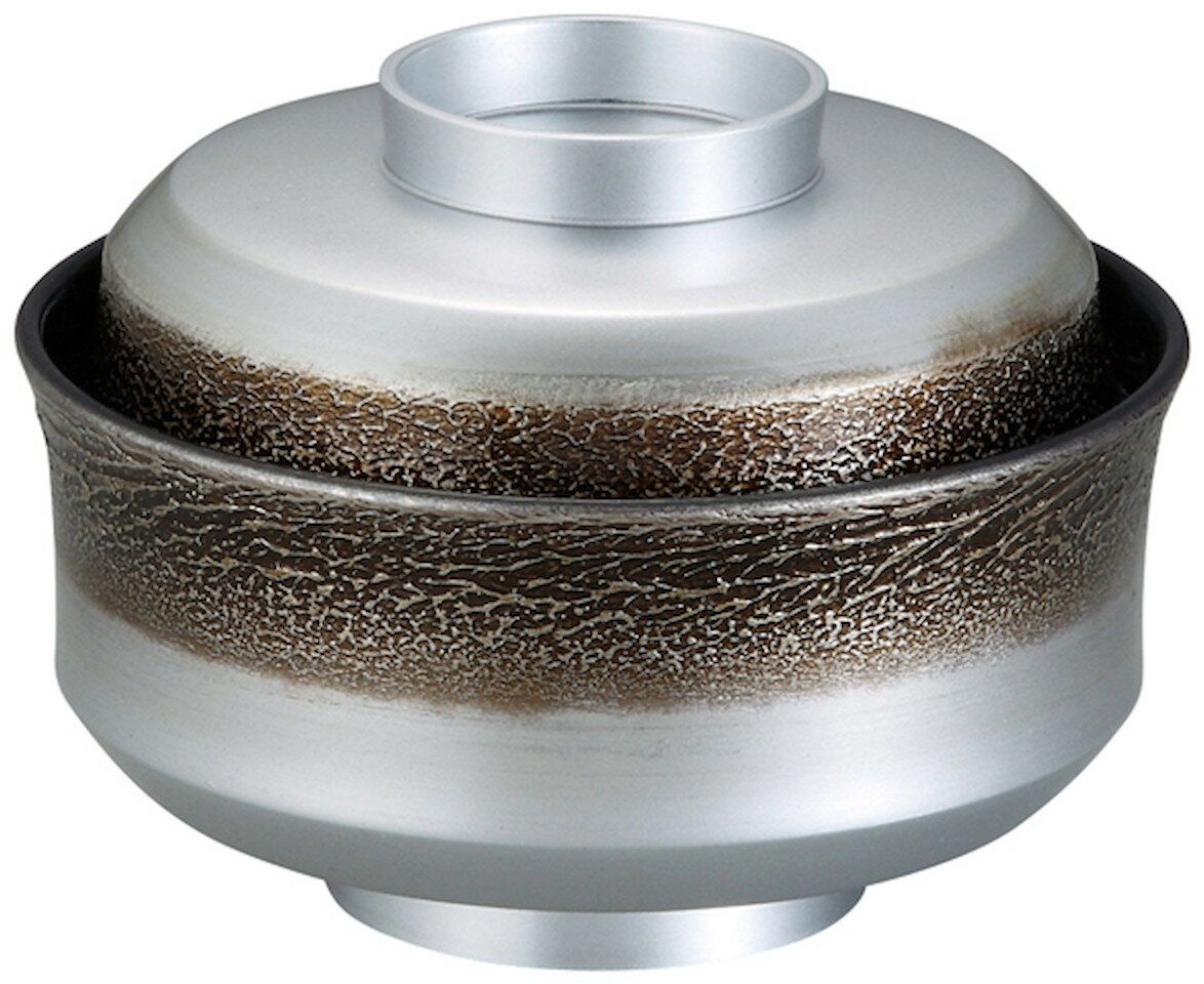 TA4.5寸天竜寺椀　絞り墨入れ銀内黒 [135×99mm 200g] | 和食　懐石料理　モダン　華やか　おしゃれ　食洗器可