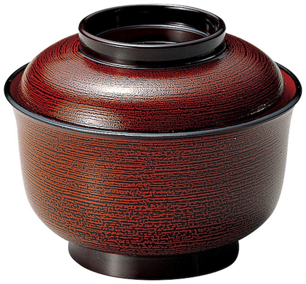 TA4寸耐熱千鳥椀 溜羽毛目内朱 [118×95mm 165g] | おすすめ　業務用　シンプル　おもてなし　食洗器可