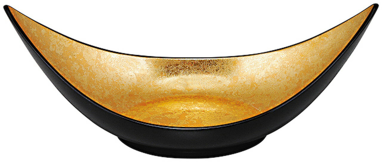 尺1信玄盛器 二色金箔 [338×164×127mm 320g] | SNS インスタ映え おしゃれ かわいい かっこいい 松花堂 弁当 懐石料理 仕出し弁当 仕出し用 お節 おせち料理 宴会