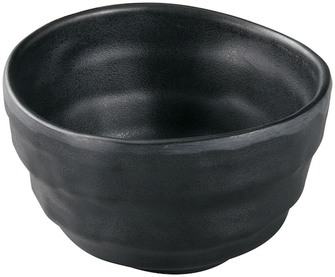 メラミンφ10.6ひねり外段付丸深鉢黒マット [106×64mm] | SNS インスタ映え おしゃれ かわいい かっこいい 和カフェ おうちカフェ 器 食器 業務用 贈答 プレゼント ギフト シンプル モダン お祝い セット 軽い 割れない
