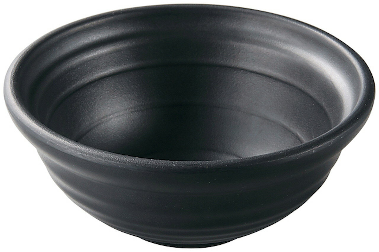 メラミンφ12.2渕付内筋丸深鉢黒マット [122×53mm] | SNS インスタ映え おしゃれ かわいい かっこいい 和カフェ おうちカフェ 器 食器 業務用 贈答 プレゼント ギフト シンプル モダン お祝い セット 軽い 割れない