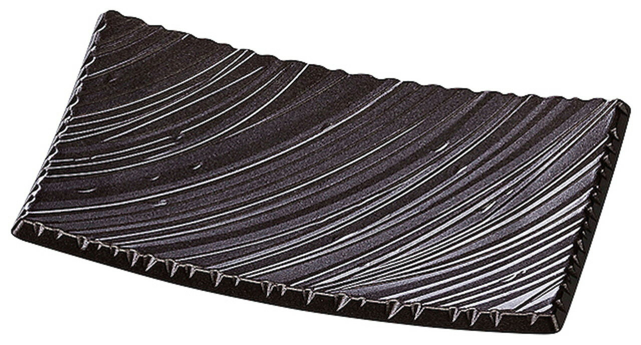 21cmしのぎ波彫皿　黒銀いぶし塗 [207×131×28mm 178g] | SNS インスタ映え おしゃれ かっこいい 料亭 カフェ 和カフェ おうちカフェ 業務用 贈答 プレゼント ギフト シンプル お祝い セット 懐石料理 盛器 盛付台 盛皿