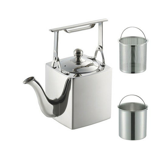 ☆ 中華食器 ☆ 燕舞 18-8角型シノアポット 茶漉網、氷用中子付 [ 100 x 100 x 110mm ] | コーヒー カップ ティー 紅茶 喫茶 人気 おすすめ 食器 洋食器 業務用 飲食店 カフェ うつわ 器 おしゃれ かわいい ギフト プレゼント 引き出物 誕生日 贈答品