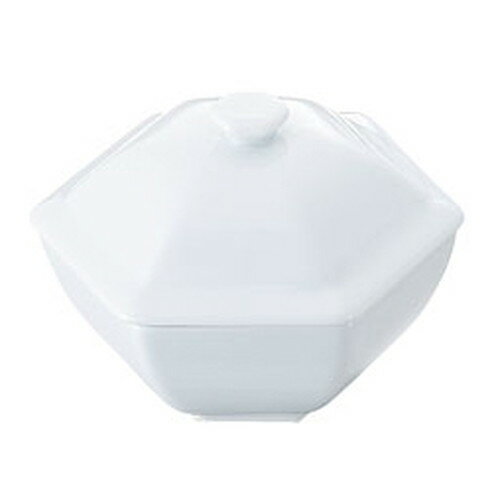 ☆ 中華食器 ☆ 白磁 六角蓋物 大 [ 140 x 140 x H110mm ] | スープ 汁椀 フカヒレ ライス 飯碗 チャーハ..