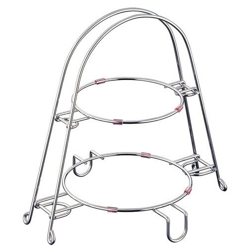 [商品名]　ワイヤーケーキスタンド[素材]　スチールクロームメッキ[寸法]　260 x 225 x H270mm末永くお使い頂ける優れた製品をお届けいたします。厨房から台所まで、幅広くお使いいただける製品です。[ 260 x 225 x H270mm ] スチールクロームメッキ 一部の商品はメーカーよりお取り寄せとなりますので、納期が前後することがございます。あらかじめご了承ください。商品によっては手造りのため、写真と色・かたちが若干異なることがございます。われものですので丁重に梱包させていただいておりますが、ご質問などございましたらお気軽にお問い合わせください。ご注文に関する注意事項は 【こちら】ご購入前にご確認ください。