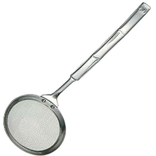 ☆ 料理演出用品 ☆ 18−8食道楽 竹彫 かす揚げ [ 72 x 60 x 170(柄長)mm ]