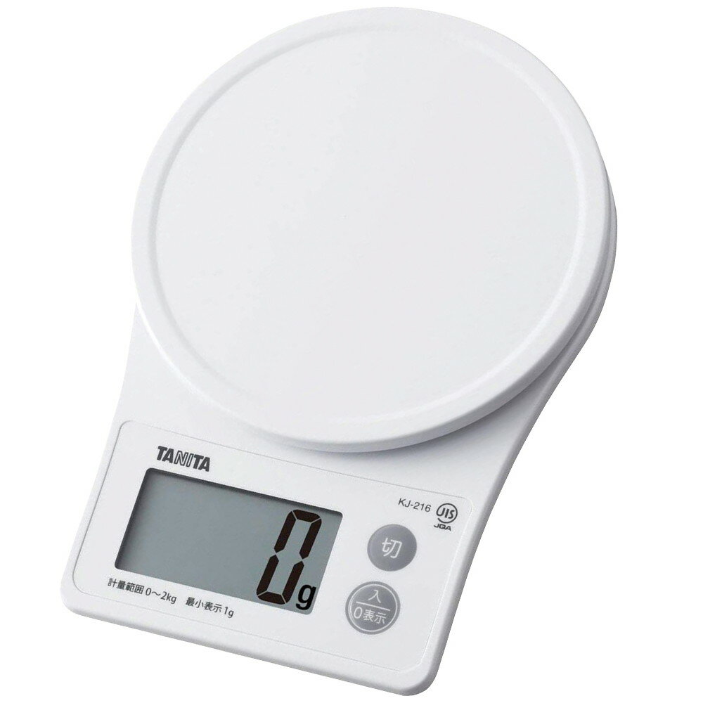 タニタ クッキングスケール KJ-216WH 2kgホワイト [ 198 x 140 x H27mm 皿:Φ140mm ] 【 計測 】 |飲食..