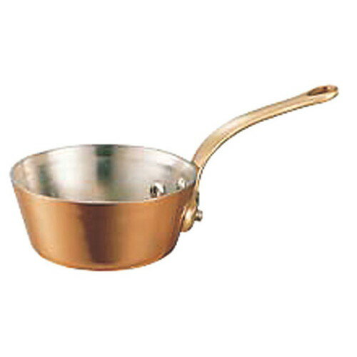☆ 料理道具 ☆ 銅極厚テーパー鍋 真鍮柄 15cm [ φ150 x 深さ 65mm 板厚:3.0mm ] 【飲食店 レストラン ホテル 厨房 業務用 】